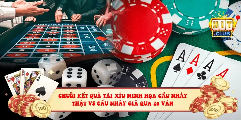 Chuỗi kết quả tài xỉu minh họa cầu nhảy thật vs cầu nhảy giả qua 20 ván