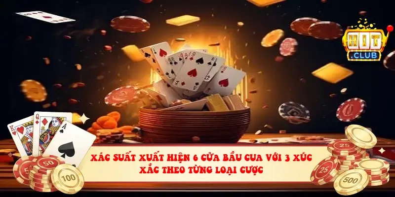 Xác suất xuất hiện 6 cửa bầu cua với 3 xúc xắc theo từng loại cược
