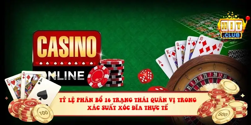 Tỷ lệ phân bổ 16 trạng thái quân vị trong xác suất xóc đĩa thực tế