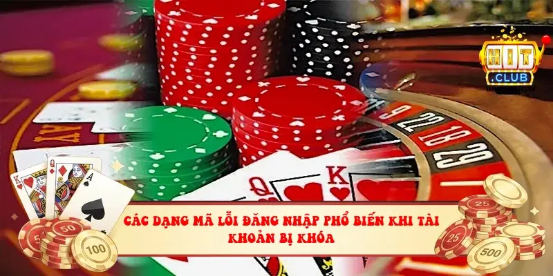 Các dạng mã lỗi đăng nhập phổ biến khi tài khoản bị khóa
